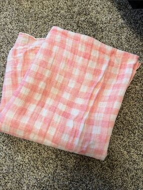 Light Pink & White Gingham swaddle